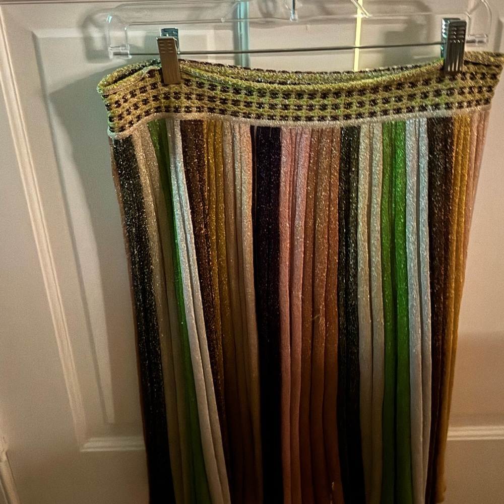 missoni glittery multicolor stripe midi skirt 48 XL a line flowy colorful fun - Picture 14 of 15